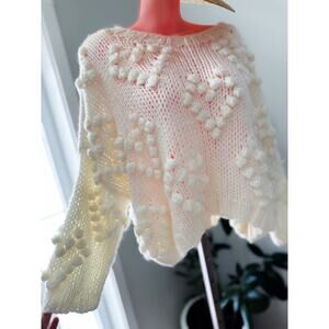 Catching Snowflakes Capturing Hearts slouchy chunky knit Pom oversized sweater